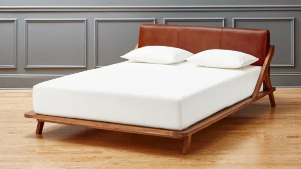Solid Wood Bolton Platform Bed with Upholstered Headboard - Image 3